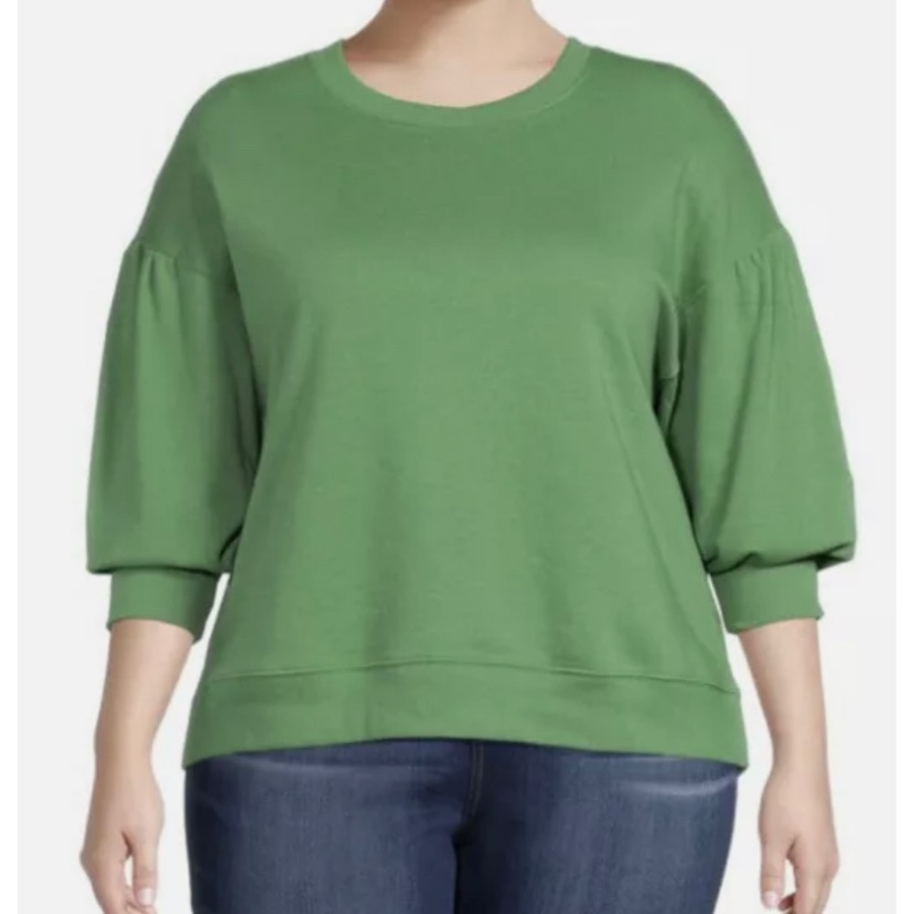 Terra & Sky Women’s Plus Size Puff Sleeve Fashion Sweatshirt